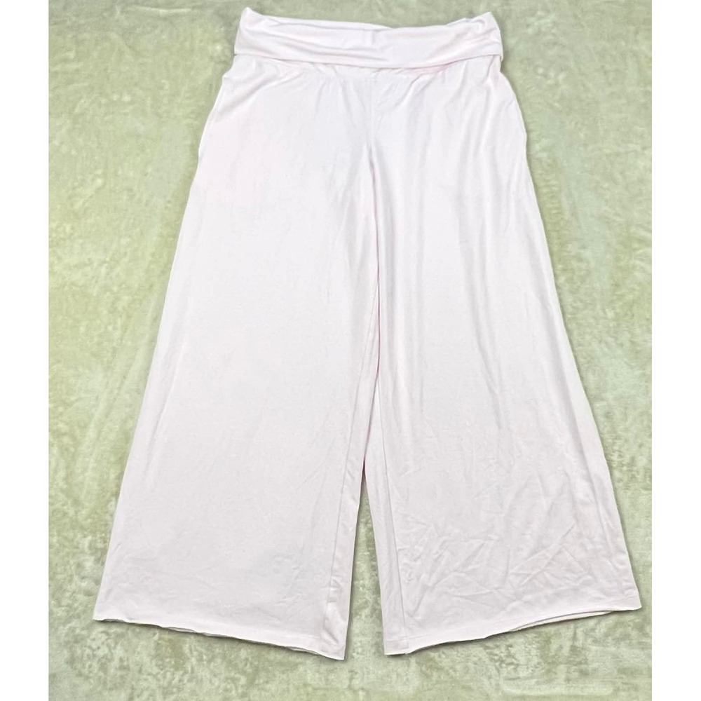 Victoria's Secret PINK All-Day Cotton Foldover Wide-Leg Pants Pink Large NWT